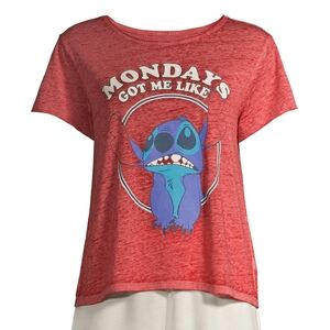 Disney Red Stitch Graphic Sleepwear TShirt Top Plussize 2X